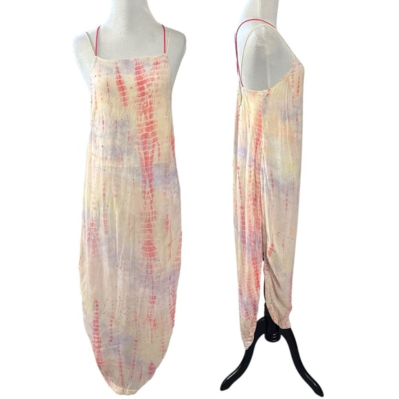 Free People Bohemian Beach Maxi Top Tie Dye Festival Fairy Spring Summer Small - Picture 7 of 15